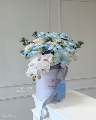 Mama Luxe Bloom Box with Orchids - Luxury Gift กล่องดอกไม้วันแม่