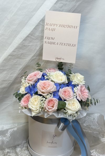 Mix of Hydrangea and Roses FlowerBox
