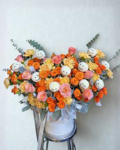 XL FlowerBox Orange Tone with Smiley