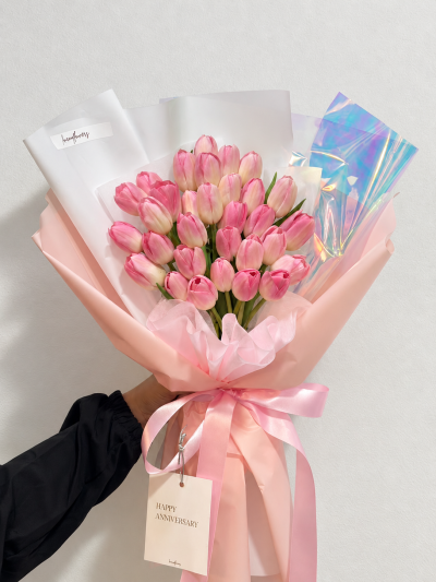 30 Pastel Tulip Bouquet