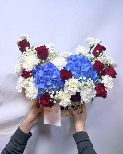 Blue Red Tone Basket
