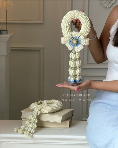 Fresh Garland Blue Color | มาลัยดอกสดวันแม่ สีฟ้า