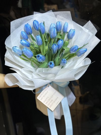 20 Blue Tulips Bouquet -  BEST SELLER!
