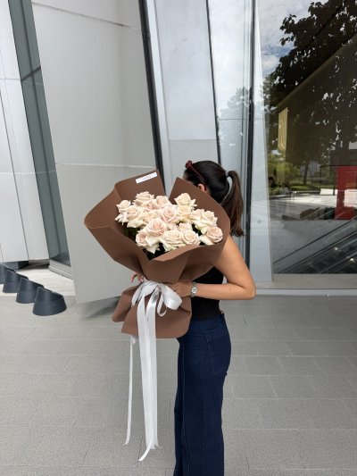 20 Quicksand Rose Brown Foam Wrapping Bouquet