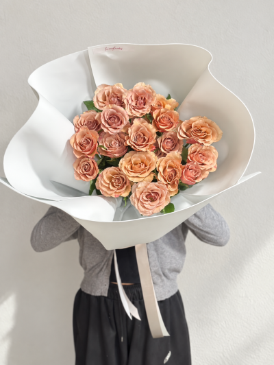 20 Cappucino Roses Bouquet  | Trendy Wrapping