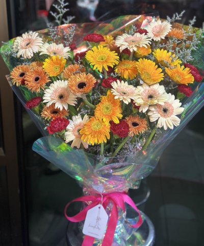 Mix Geberra Bouquet - Red/Orange Tone