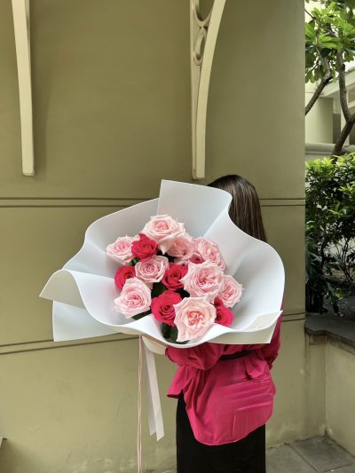 Majenta Rosie 20 Roses Bouquet | Trendy Wrapping
