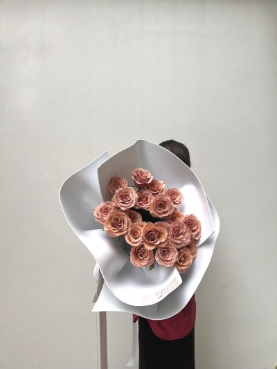 20 Cappucino Roses Bouquet  | Trendy Wrapping