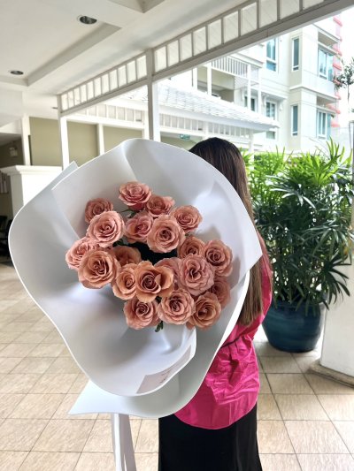 20 Cappucino Roses Bouquet  | Trendy Wrapping