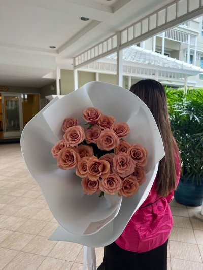 20 Cappucino Roses Bouquet  | Trendy Wrapping