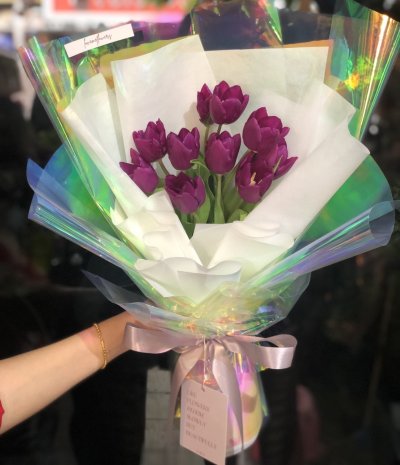 10 Purple Tulips