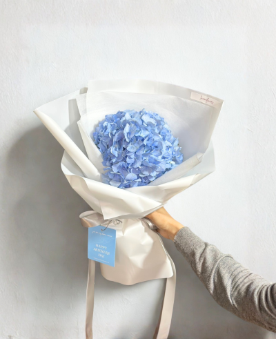 Blue Hydrangea Minimal Korean Bouquet