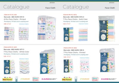 Face Cloths Catalogue