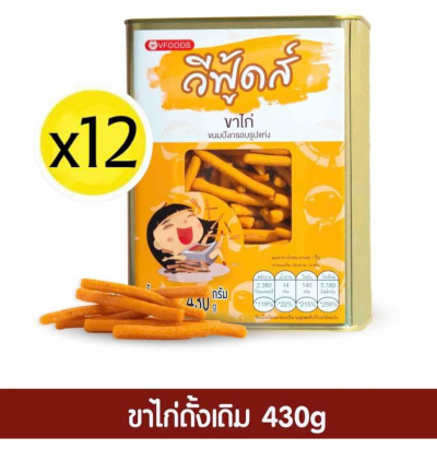 ขนมปี๊บ รสขาไก่ดั้งเดิม ยกลัง 12ปี๊บx430กรัม.