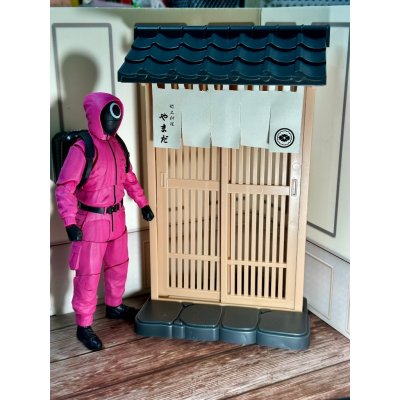 [พร้อมส่งในไทย] ประตูเลื่อน ม่านหน้าร้านญี่ปุ่น  ประตูร้านอาหารจิ๋ว มีม่านกระดาษให้เปลี่ยน ของจิ๋ว