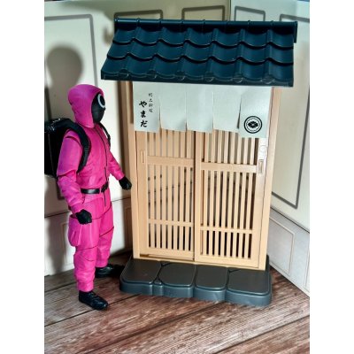 [พร้อมส่งในไทย] ประตูเลื่อน ม่านหน้าร้านญี่ปุ่น  ประตูร้านอาหารจิ๋ว มีม่านกระดาษให้เปลี่ยน ของจิ๋ว