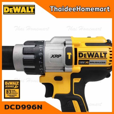 DEWALT สว่านกระแทกไร้สาย 18V. DCD996N  แรงบิด 95NM. (ตัวเปล่า ) รับประกันศูนย์ 3 ปี