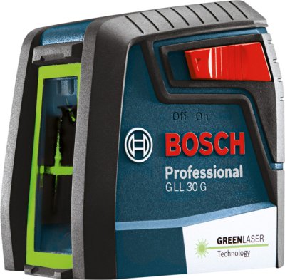 BOSCH เครื่องวัดระดับน้ำเลเซอร์ 2 เส้น (สีเขียว) รุ่น GLL30G (ไม่มีขาตั้ง) รับประกันศูนย์ 6 เดือน 0601063V80