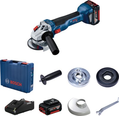 BOSCH เครื่องเจียร์ไร้สาย 4 นิ้ว 18V GWS18V-10 (5.0Ahx2) 06019J40K1 รับประกันศูนย์ 1 ปี