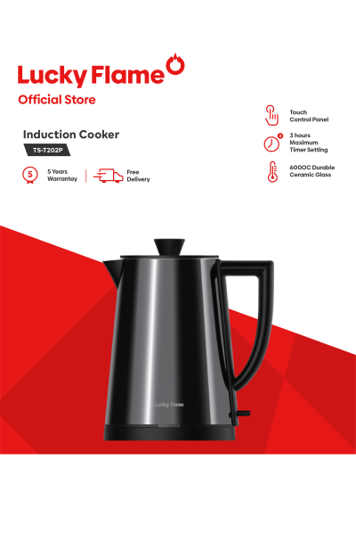 Black Stainless Steel Electric Kettle, 1.2-Liter Capacity