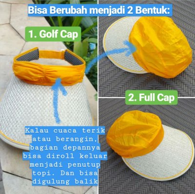 Topi Lipat Polos Anti UV