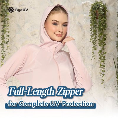 Jaket Anti UV Longshape Wanita UPF50+ Ice Cool Fabric