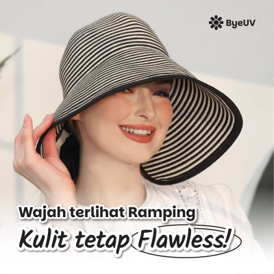 Topi Floppy Stripes Lipat Pantai Anti Panas