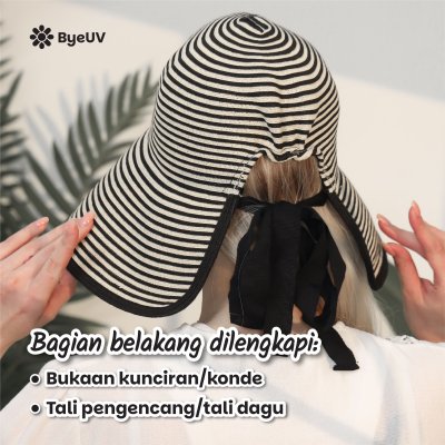 Topi Floppy Stripes Lipat Pantai Anti Panas