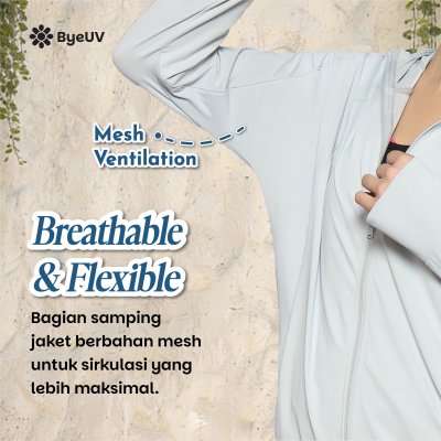 Jaket Anti UV Longshape Wanita UPF50+ Ice Cool Fabric