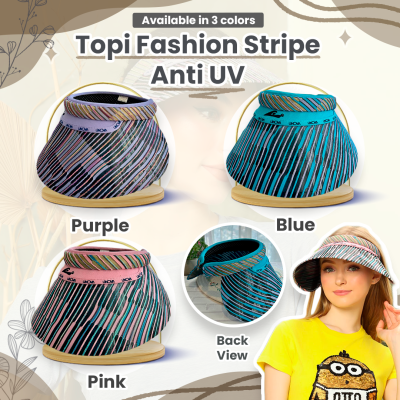 Topi Fashion Stripe Anti UV Linova
