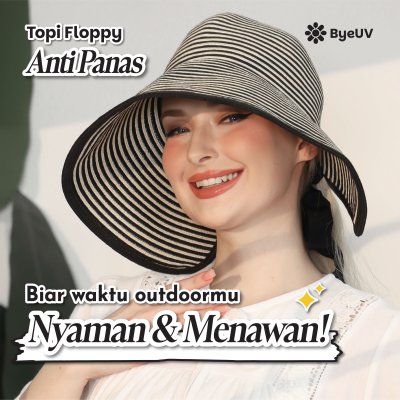 Topi Floppy Stripes Lipat Pantai Anti Panas