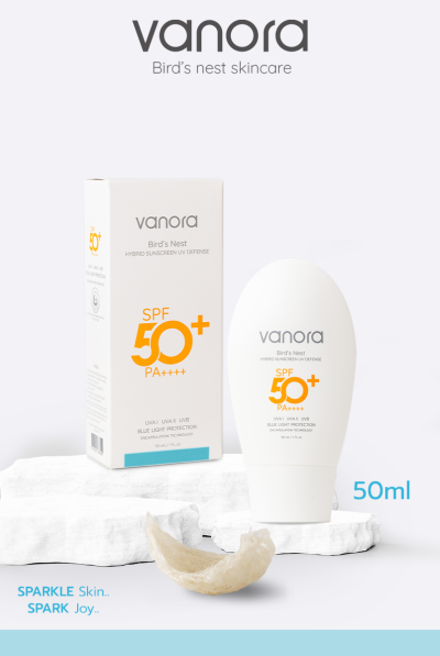 vanora Bird’s Nest  Hybrid Sunscreen  UV Defense SPF 50+ PA++++ 50 ml.