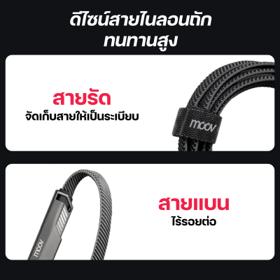 Moov CB02 สายชาร์จมือถือ ชาร์จเร็ว 4 in 1 USB/ Type C/ L Cable Moov CB02 สายชาร์จมือถือ ชาร์จเร็ว 4 in 1 USB/ Type C/ L Cable