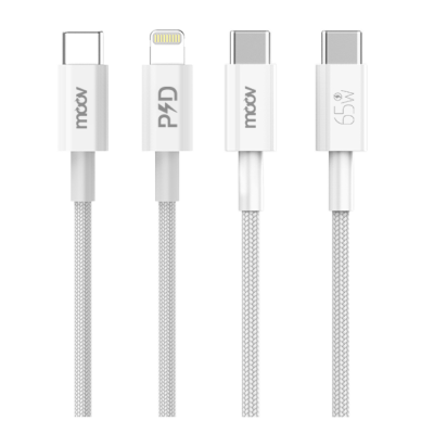 MOOV CB06 สายชาร์จไนลอน 3A, FAST CHARGING 65W MOOV CB06 สายชาร์จไนลอน 3A, FAST CHARGING 65W