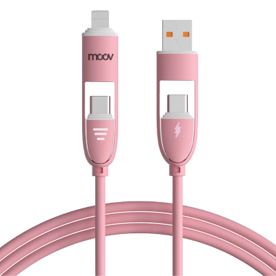 MOOV CB08 สายชาร์จ 4 IN 1 FAST CHARGING 60W ยาว 1.5 เมตร MOOV CB08 สายชาร์จ 4 IN 1 FAST CHARGING 60W ยาว 1.5 เมตร