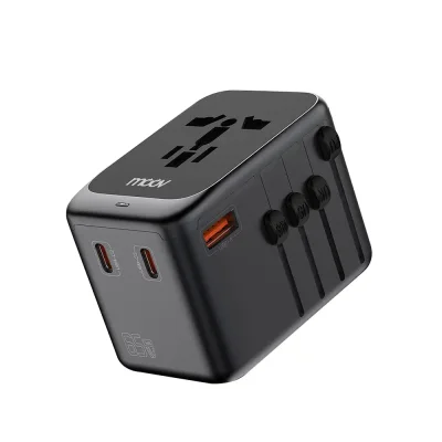 Moov TA05 หัวแปลงปลั๊กไฟ GaN 65W Universal Travel Adapter