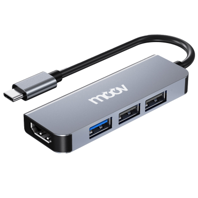 Moov HUB03 USB HubType C ฮับ 4 in 1 HDMI & USB