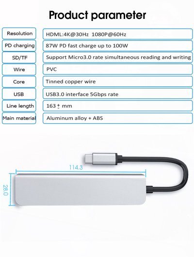 Moov HUB04 USB Hub Type C ฮับ 6 in 1 Moov HUB04 USB Hub Type C ฮับ 6 in 1