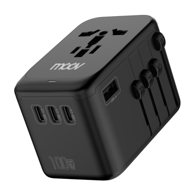 Moov TA06 หัวแปลงปลั๊กไฟ GaN 100W Universal Travel Adapter