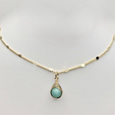 Wire wrapping necklace (Amazonite)