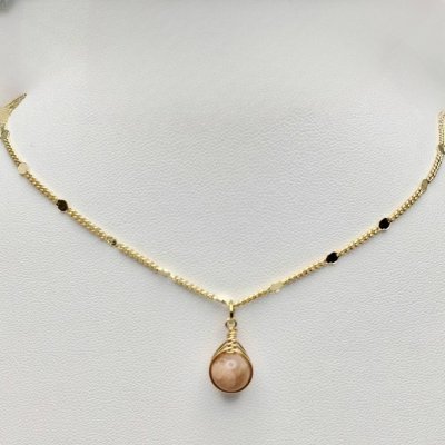 Wire wrapping necklace (Sunstone)