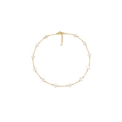 Clover stone necklace (Ruby color)(copy)
