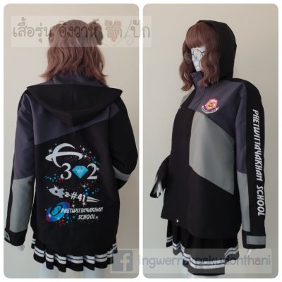 เสื้อรุ่น Custom3สี ดำ-เทาเข้ม-เทาอ่อน แต่งเฉียงตัวเฉียงแขน