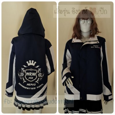 เสื้อรุ่น Custom2สี ดำ-ขาว แต่งแถบเฉียงหน้าหลัง แต่งแขนแหลม