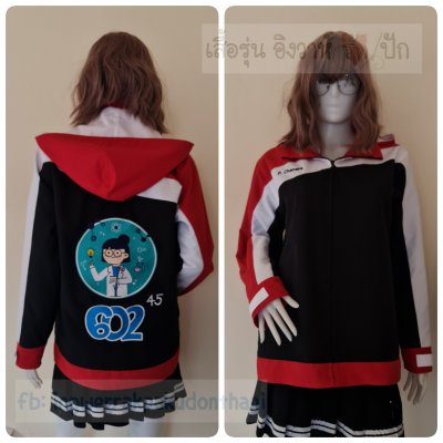 เสื้อรุ่น Custom3สี ดำ-ขาว-แดง แต่งแถบเฉียงอกหน้าหลัง