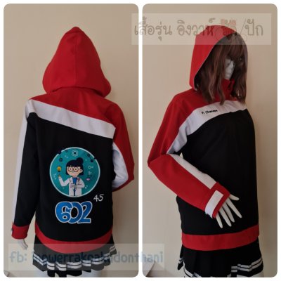 เสื้อรุ่น Custom3สี ดำ-ขาว-แดง แต่งแถบเฉียงอกหน้าหลัง