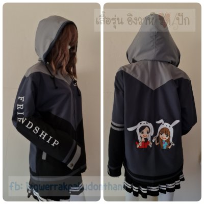 เสื้อรุ่น Custom3สี ดำ-เทาเข้ม-เทากลาง ตัดต่อแหลม