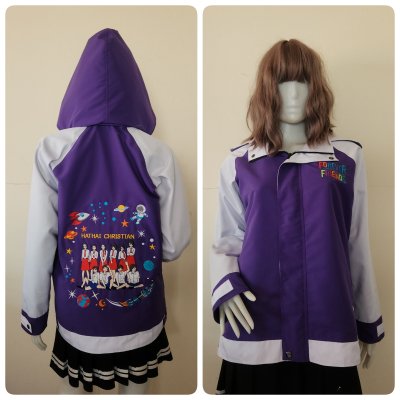 เสื้อรุ่น Standard ม่วงเข้ม-ขาว แขนสโลป