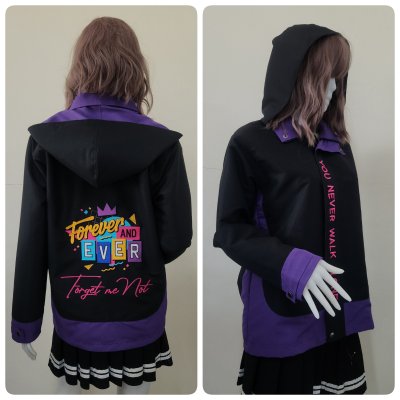 เสื้อรุ่น Basic ดำ-ม่วงเข้ม แต่งชายโค้ง