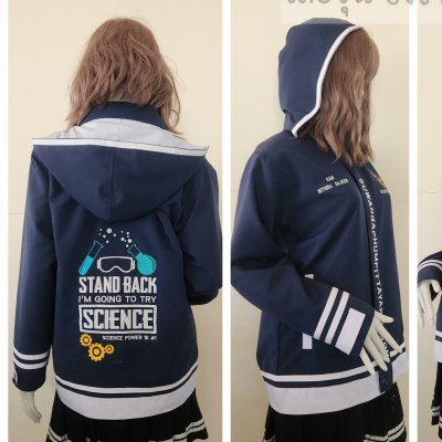 เสื้อรุ่น Custom2สี กรม-ขาว แต่งเส้น ชายเสื้อ/ข้อมือ/หมวก